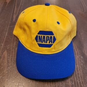 Napa Auto Parts Hat Cap 1925-2000 75th Anniversary Yellow Blue Adjustable Cotton